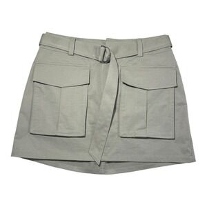 Open Edit Belted Cargo Mini Skirt Sage Green Utility Style Size Small
